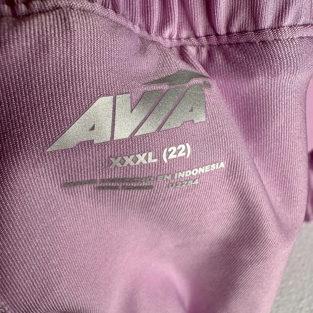 AVIA Running Shorts Women's 3XL (22) Plus Purple Clover‎ Pockets Bike Liner Walk